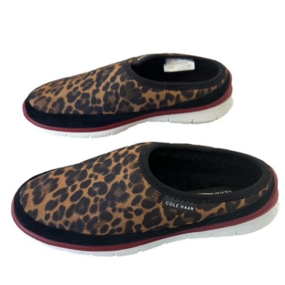 Cole Haan Zerogrand Leopard Print Indoor/Outdoor Slipper Mules Shoes Size 7.5 - Picture 2 of 8